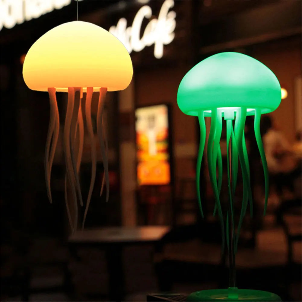 Cartoon Jellyfish-Shape Night Light Voice Control Type-C Charging LED Ambient Night Lamp RGB Gradient for Holiday Children Gifts